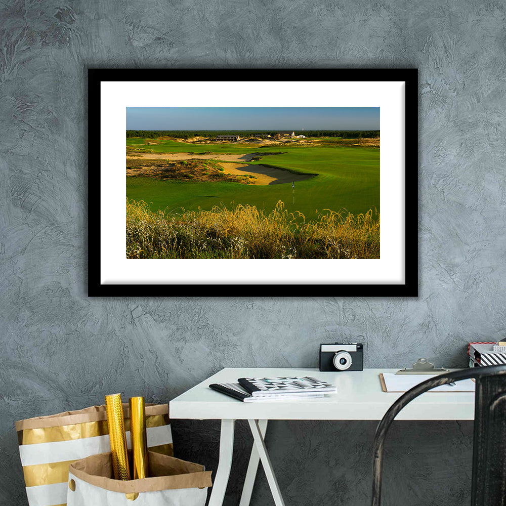 Sand Valley Golf Resort, Sand Valley Course Hole 18, Nekoosa, Wisconsin, Goft Art Print, Framed Art Print White Border