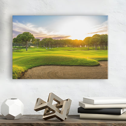 Sand Bunker On A Golf Course During Sunset Belek Turkey, Golf Art Print,Gifts Golf Lover