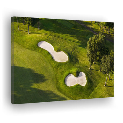 Sand Pits On A Golf Course From Above, Golf Art Print,Gifts Golf Lover