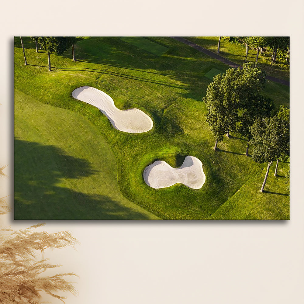 Sand Pits On A Golf Course From Above, Golf Art Print,Gifts Golf Lover