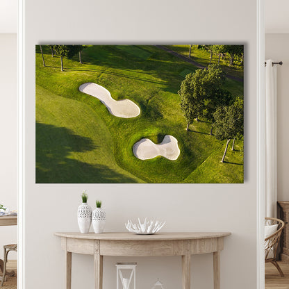 Sand Pits On A Golf Course From Above, Golf Art Print,Gifts Golf Lover