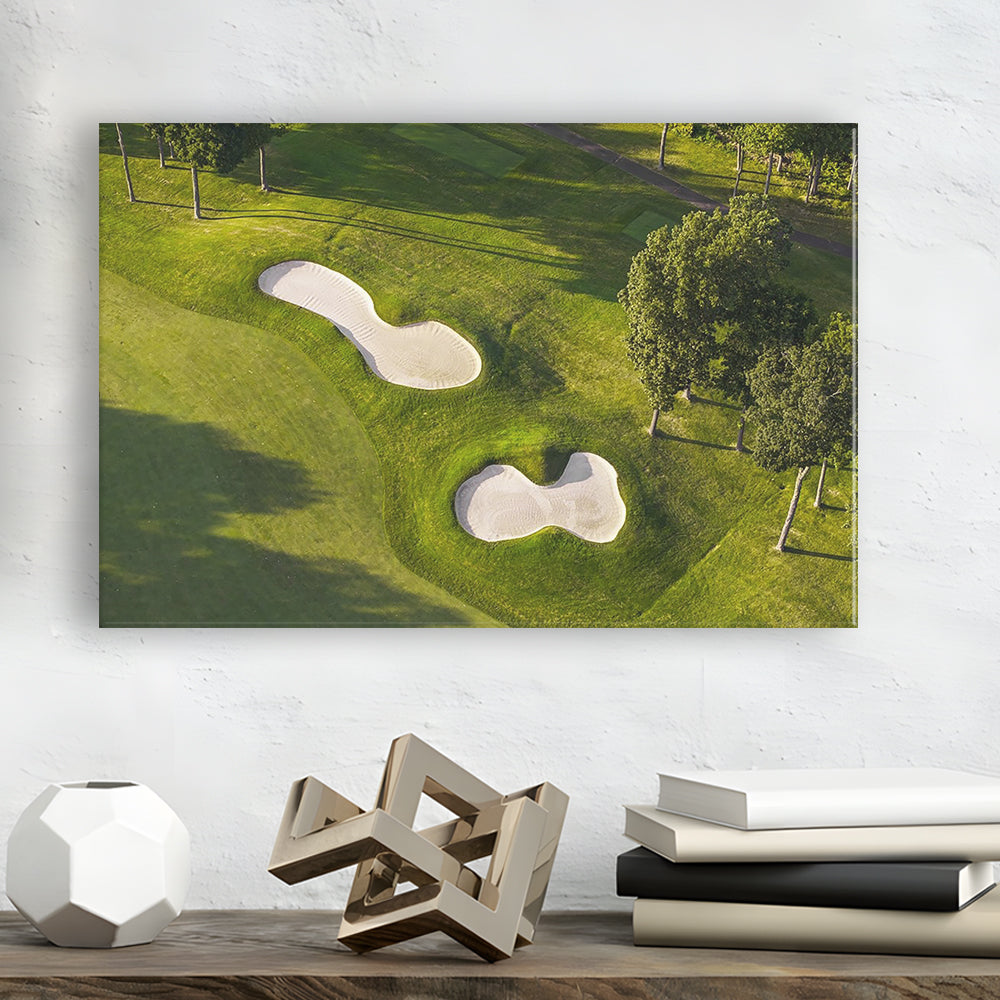 Sand Pits On A Golf Course From Above, Golf Art Print,Gifts Golf Lover