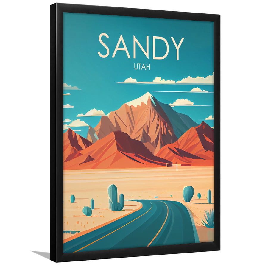 Sandy Utah Retro Art Print, Sandy City Wall Art, Framed Art Print, Picture Framed, Painting Art