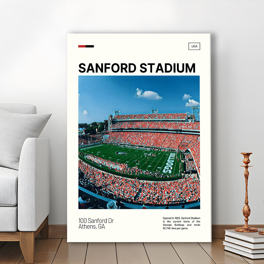 Sanford Stadium Print, Bulldogs Stadium Canvas Art, Fan Gifts, Sport Art, Canvas Print Wall Art