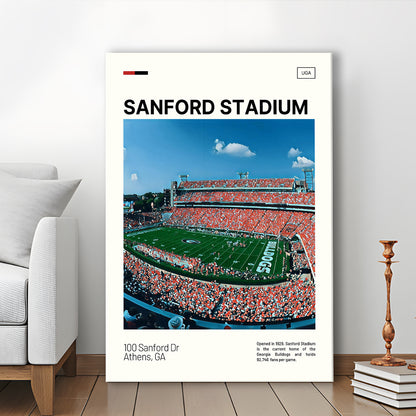 Sanford Stadium Print, Bulldogs Stadium Canvas Art, Fan Gifts, Sport Art, Canvas Print Wall Art
