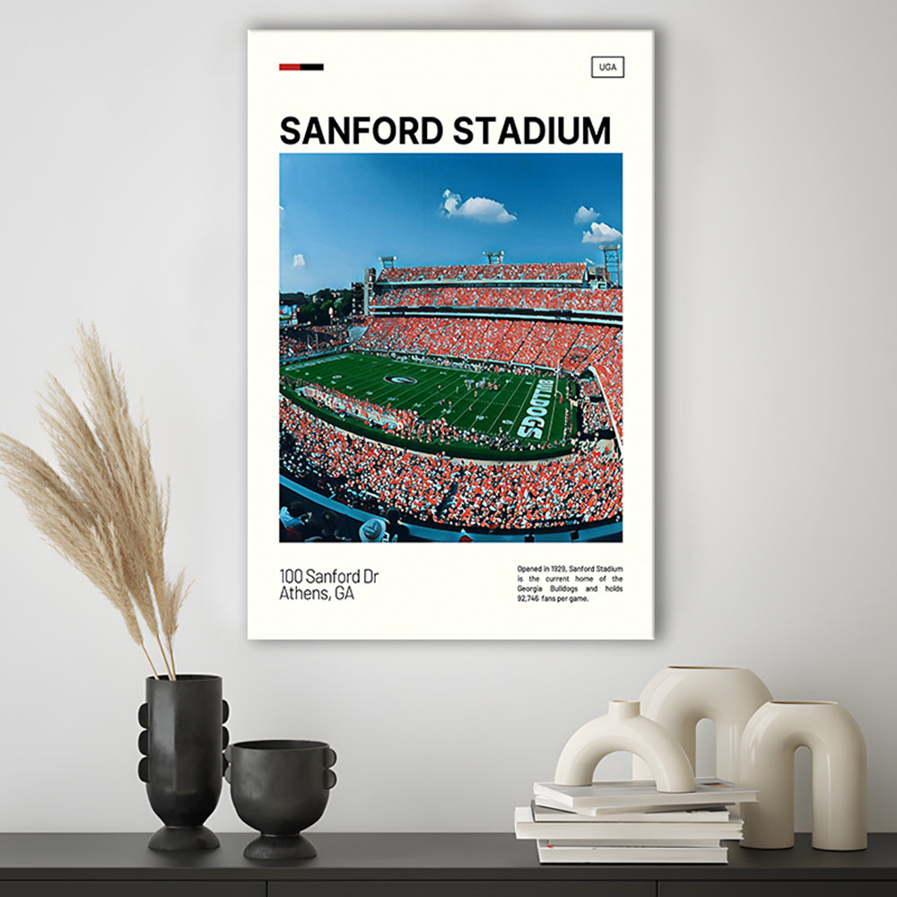 Sanford Stadium Print, Bulldogs Stadium Canvas Art, Fan Gifts, Sport Art, Canvas Print Wall Art