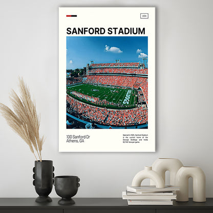 Sanford Stadium Print, Bulldogs Stadium Canvas Art, Fan Gifts, Sport Art, Canvas Print Wall Art