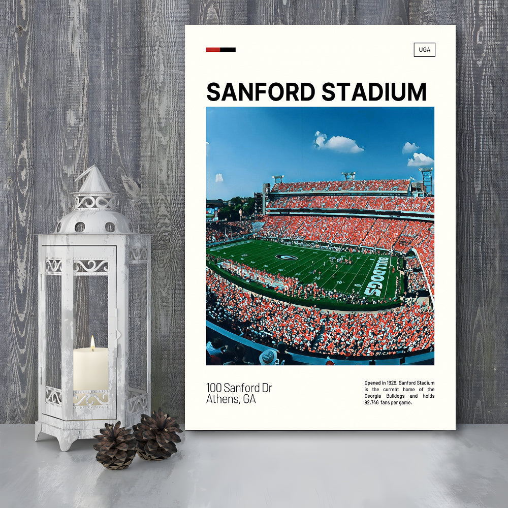 Sanford Stadium Print, Bulldogs Stadium Canvas Art, Fan Gifts, Sport Art, Canvas Print Wall Art