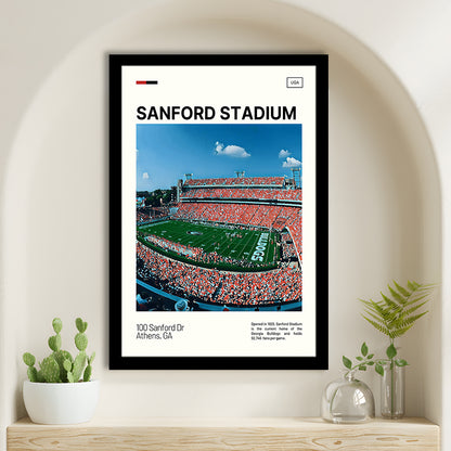 Sanford Stadium Print, Bulldogs Stadium Art, Gifts for him, Sport Art, Framed Art Print Wall Decor
