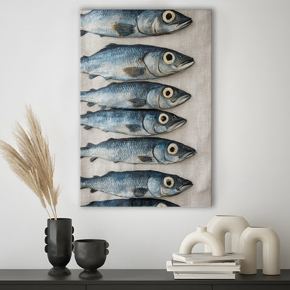 Sardines Oil Painting Art Print, Sardine Art Still Life, French Kitchen Art, Restaurant Decor, Canvas Print, Canvas Decor