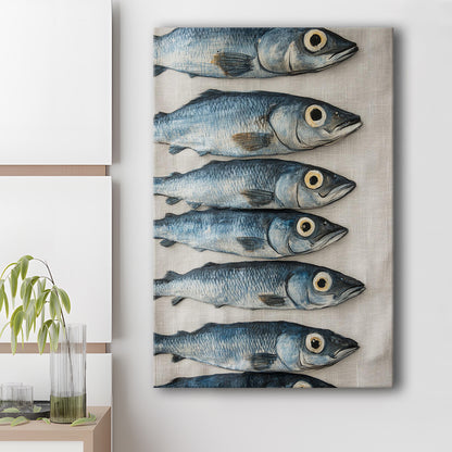 Sardines Oil Painting Art Print, Sardine Art Still Life, French Kitchen Art, Restaurant Decor, Canvas Print, Canvas Decor