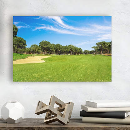 Scenic Panoramic View Of Golf Fairway At The Golf, Golf Art Print,Gifts Golf Lover