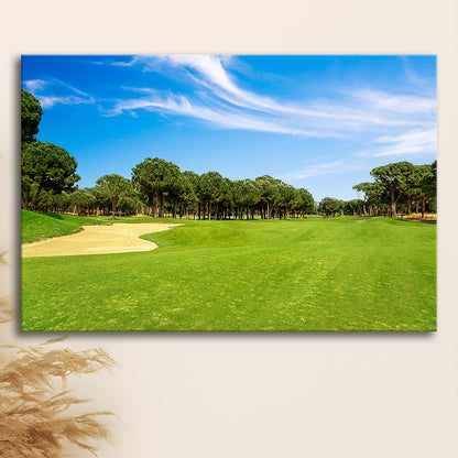 Scenic Panoramic View Of Golf Fairway At The Golf, Golf Art Print,Gifts Golf Lover