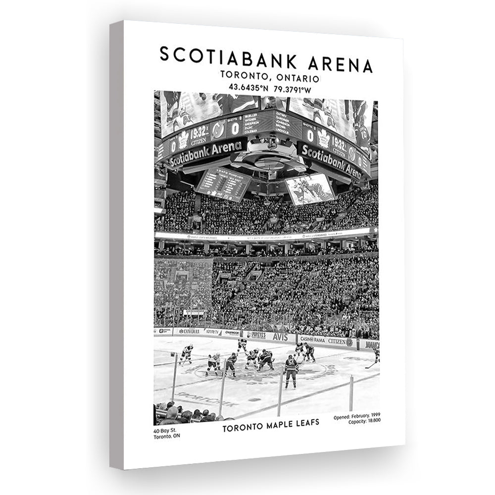 Scotiabank Arena Stadium Black And White, Toronto Hockey Stadium Print, Canvas Prints Wall Art, Man Cave Decor