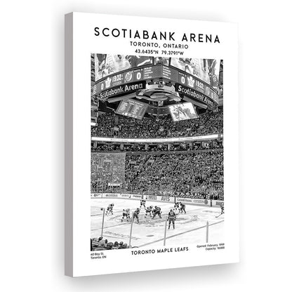 Scotiabank Arena Stadium Black And White, Toronto Hockey Stadium Print, Canvas Prints Wall Art, Man Cave Decor