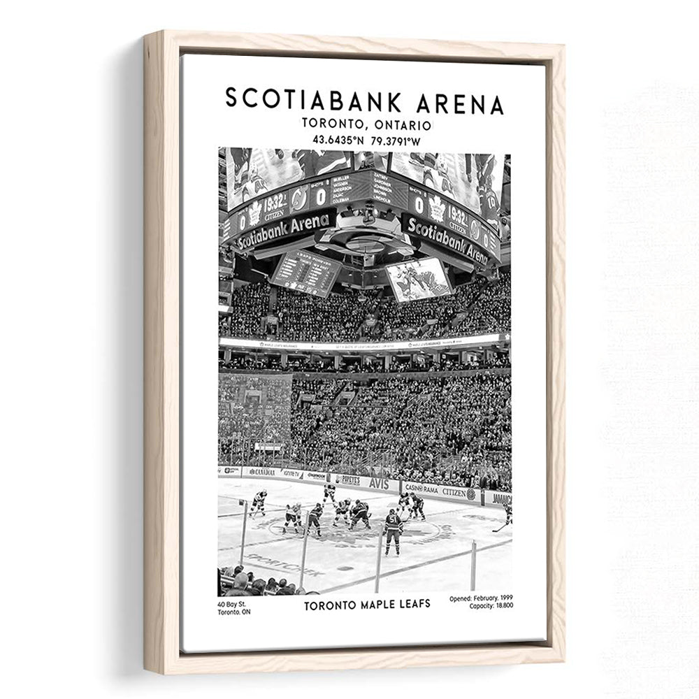 Scotiabank Arena Stadium Black And White, Toronto Hockey Stadium Print, Framed Canvas Prints Wall Art