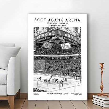 Scotiabank Arena Stadium Black And White, Toronto Hockey Stadium Print, Canvas Prints Wall Art, Man Cave Decor