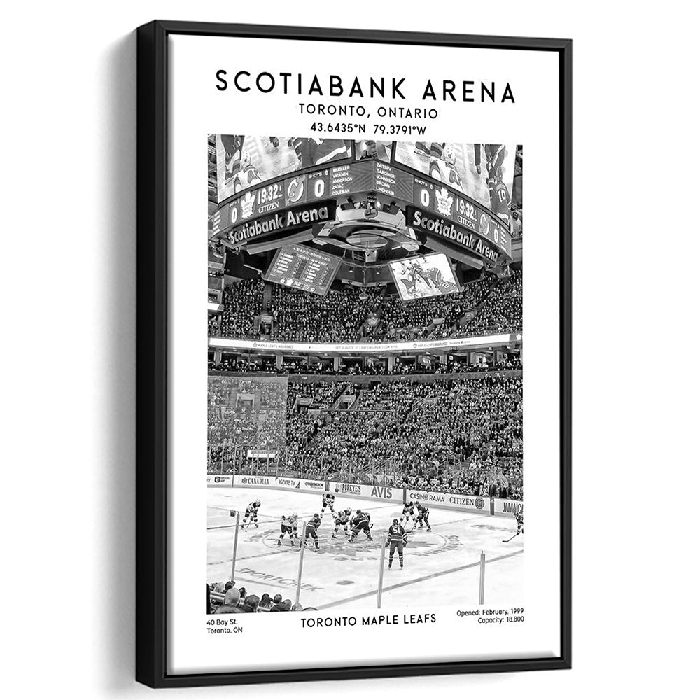 Scotiabank Arena Stadium Black And White, Toronto Hockey Stadium Print, Framed Canvas Prints Wall Art