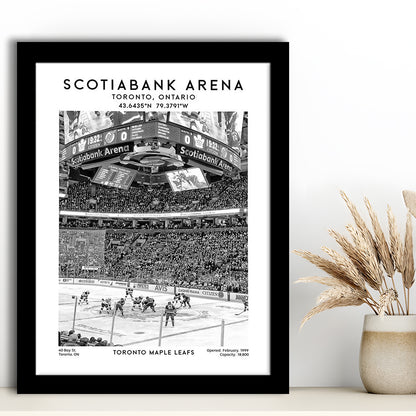 Scotiabank Arena Stadium Black And White, Toronto Hockey Stadium Print, Framed Art Prints Wall Decor