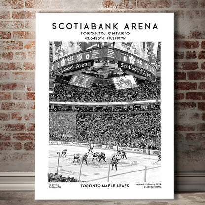 Scotiabank Arena Stadium Black And White, Toronto Hockey Stadium Print, Canvas Prints Wall Art, Man Cave Decor