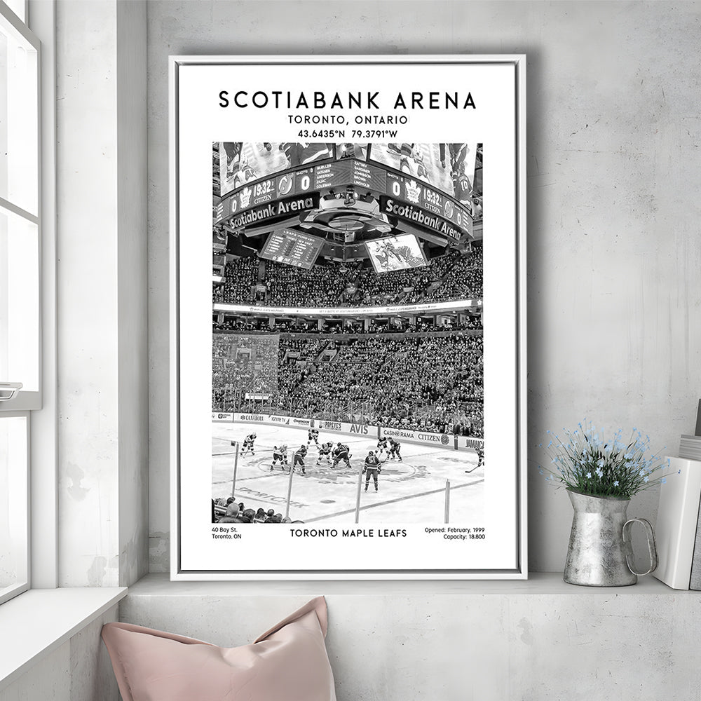 Scotiabank Arena Stadium Black And White, Toronto Hockey Stadium Print, Framed Canvas Prints Wall Art