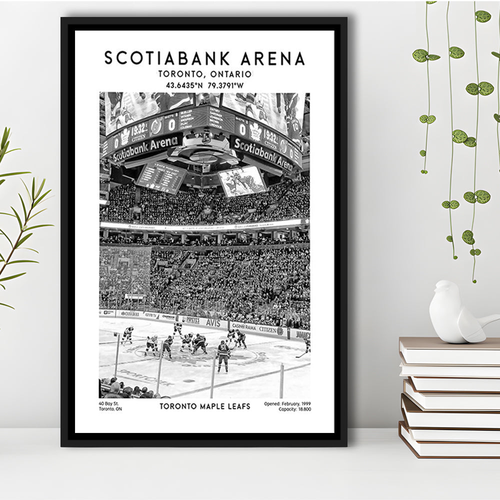 Scotiabank Arena Stadium Black And White, Toronto Hockey Stadium Print, Framed Canvas Prints Wall Art