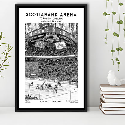 Scotiabank Arena Stadium Black And White, Toronto Hockey Stadium Print, Framed Canvas Prints Wall Art