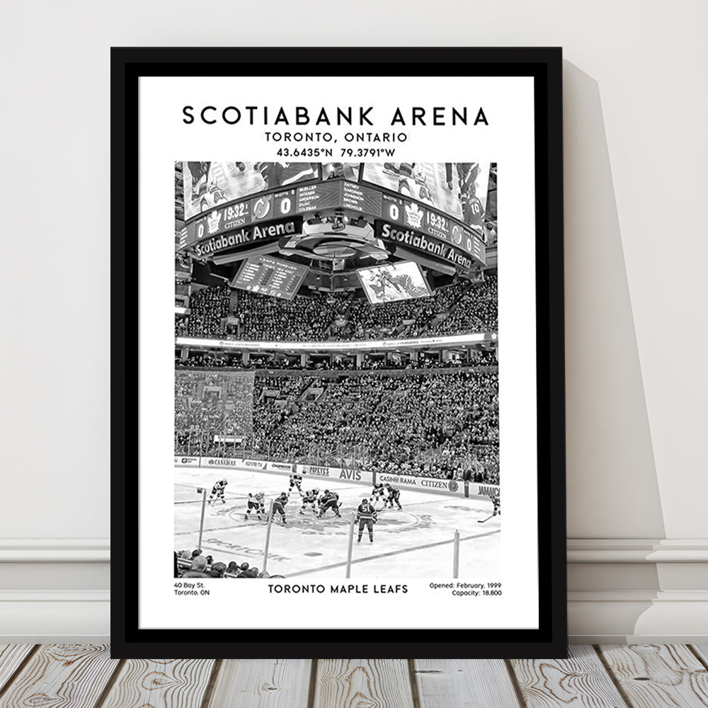Scotiabank Arena Stadium Black And White, Toronto Hockey Stadium Print, Framed Canvas Prints Wall Art