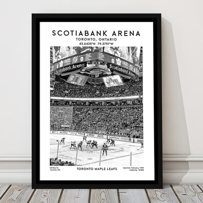Scotiabank Arena Stadium Black And White, Toronto Hockey Stadium Print, Framed Canvas Prints Wall Art
