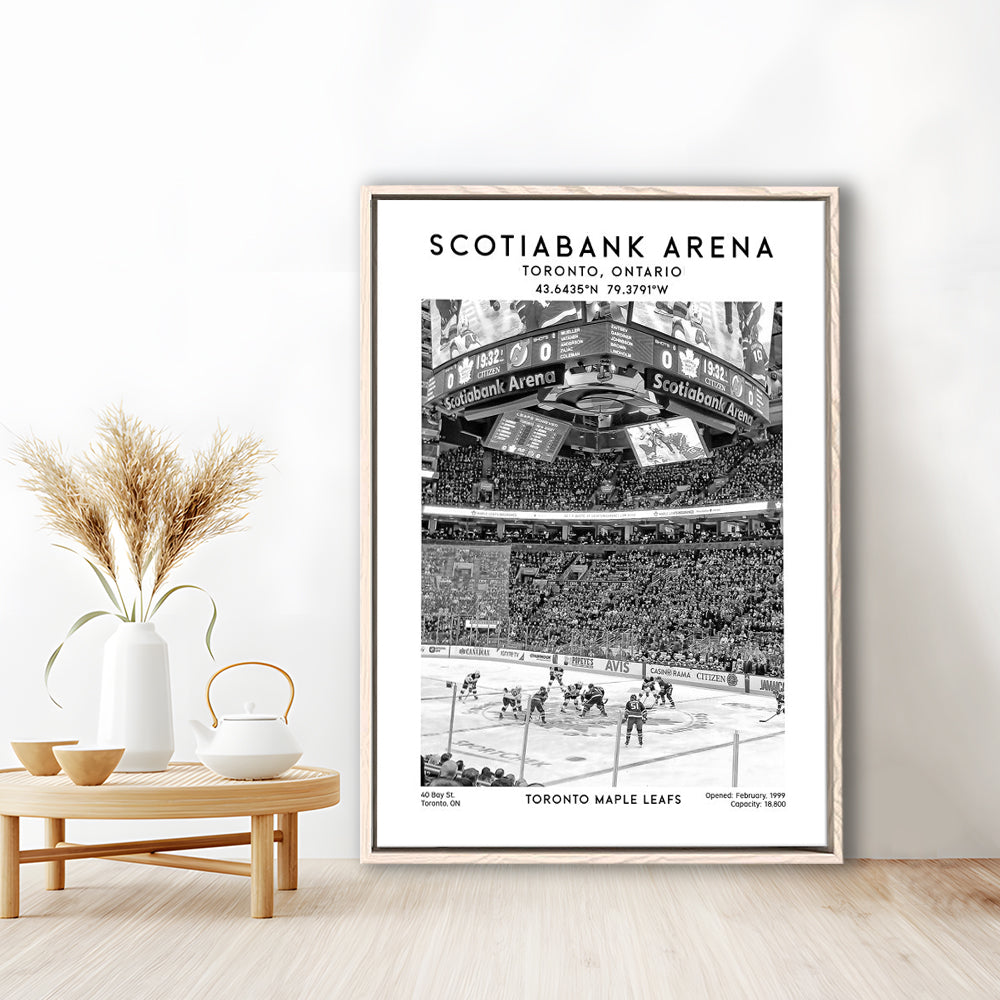 Scotiabank Arena Stadium Black And White, Toronto Hockey Stadium Print, Framed Canvas Prints Wall Art