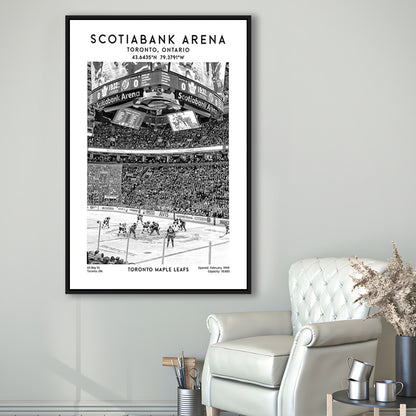 Scotiabank Arena Stadium Black And White, Toronto Hockey Stadium Print, Framed Canvas Prints Wall Art