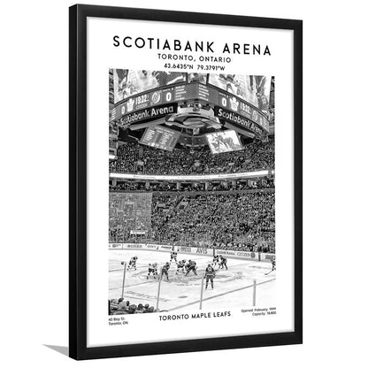 Scotiabank Arena Stadium Black And White, Toronto Hockey Stadium Print, Framed Art Prints Wall Decor