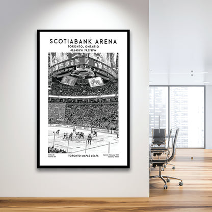 Scotiabank Arena Stadium Black And White, Toronto Hockey Stadium Print, Framed Art Prints Wall Decor