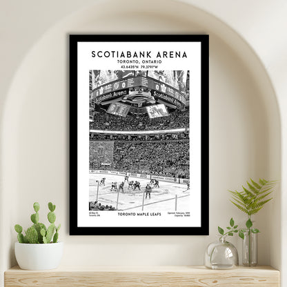 Scotiabank Arena Stadium Black And White, Toronto Hockey Stadium Print, Framed Art Prints Wall Decor
