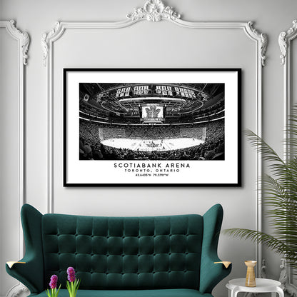 Scotiabank Arena Stadium Black And White, Toronto Hockey Stadium Wall Art, Framed Art Print Wall Decor