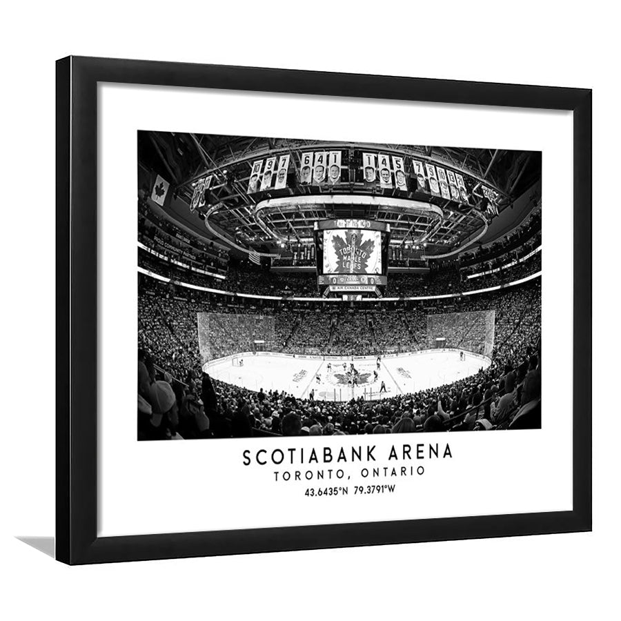 Scotiabank Arena Stadium Black And White, Toronto Hockey Stadium Wall Art, Framed Art Print Wall Decor