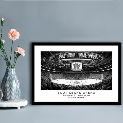 Scotiabank Arena Stadium Black And White, Toronto Hockey Stadium Wall Art, Framed Art Print Wall Decor