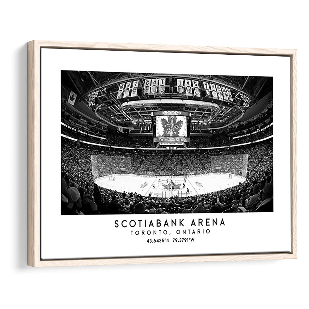 Scotiabank Arena Stadium Black And White, Toronto Hockey Stadium Wall Art, Framed Canvas Print Wall Art