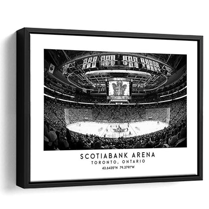 Scotiabank Arena Stadium Black And White, Toronto Hockey Stadium Wall Art, Framed Canvas Print Wall Art