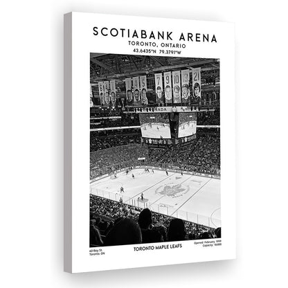 Scotiabank Arena Stadium Black And White, Toronto Hockey Stadium Wall Art Print, Canvas Prints Wall Art, Man Cave Decor