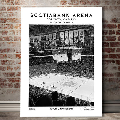 Scotiabank Arena Stadium Black And White, Toronto Hockey Stadium Wall Art Print, Canvas Prints Wall Art, Man Cave Decor