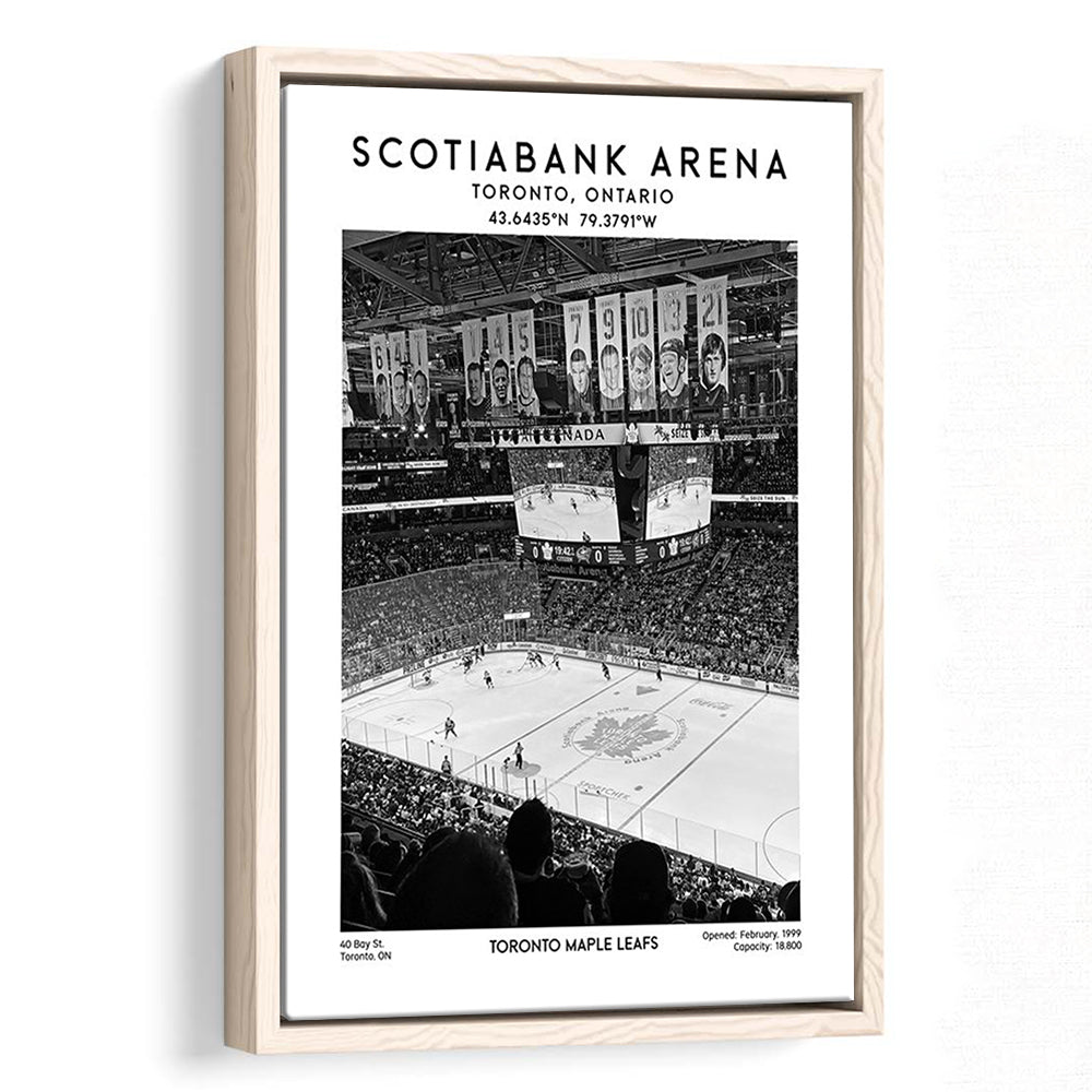 Scotiabank Arena Stadium Black And White, Toronto Hockey Stadium Wall Art Print, Framed Canvas Prints Wall Art