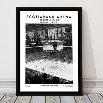 Scotiabank Arena Stadium Black And White, Toronto Hockey Stadium Wall Art Print, Framed Canvas Prints Wall Art