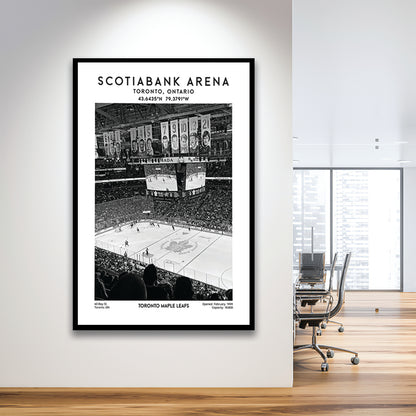 Scotiabank Arena Stadium Black And White, Toronto Hockey Stadium Wall Art Print, Framed Art Prints Wall Decor