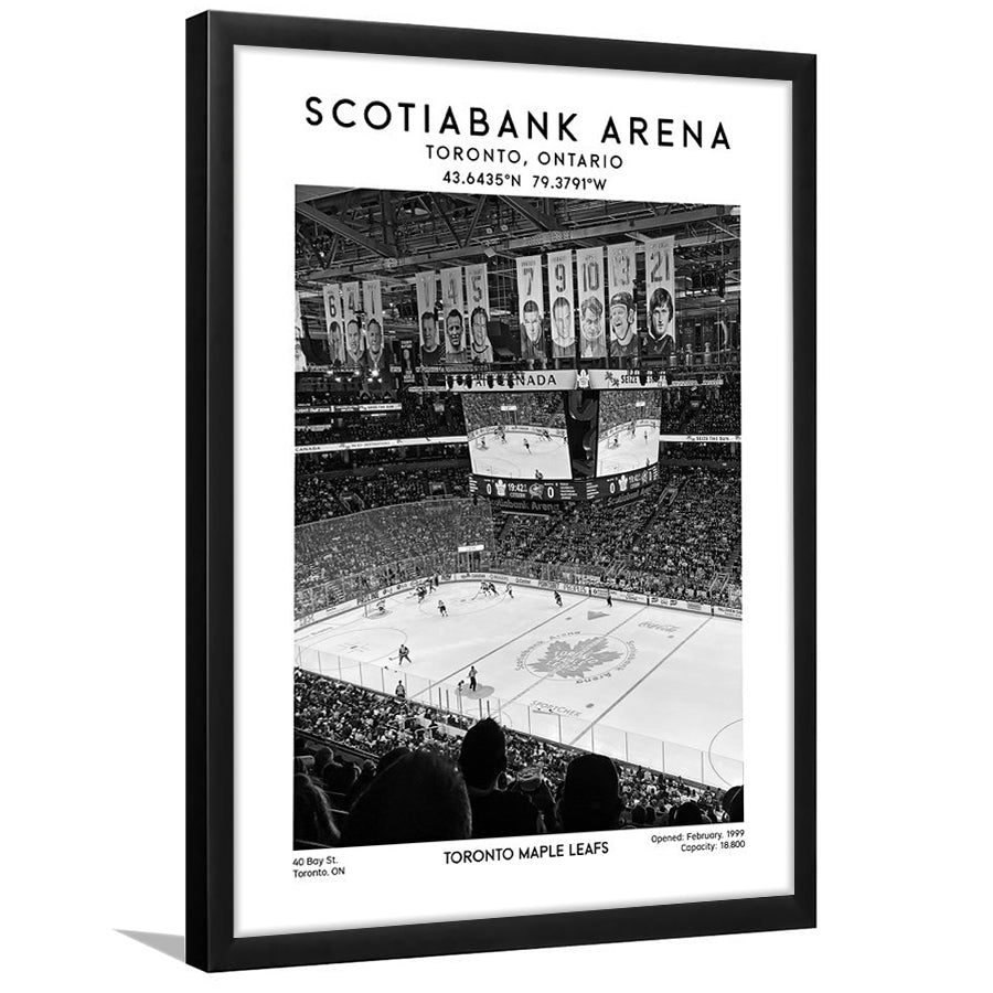 Scotiabank Arena Stadium Black And White, Toronto Hockey Stadium Wall Art Print, Framed Art Prints Wall Decor