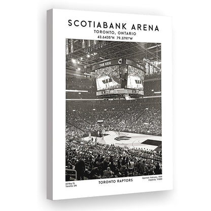 Scotiabank Arena Stadium Black And White, Toronto Basketball Stadium Wall Art Print, Canvas Prints Wall Art, Man Cave Decor