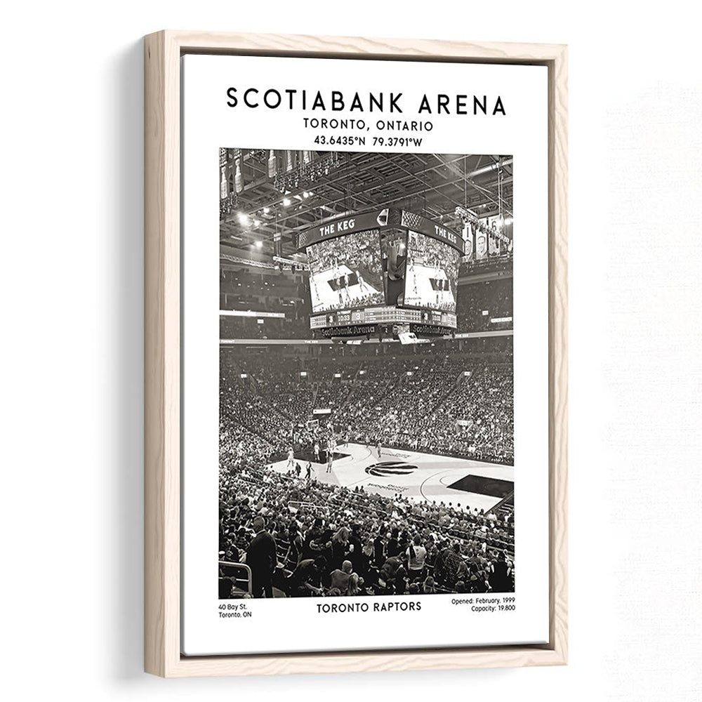 Scotiabank Arena Stadium Black And White, Toronto Basketball Stadium Wall Art Print, Framed Canvas Prints Wall Art