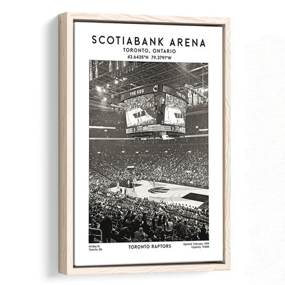 Scotiabank Arena Stadium Black And White, Toronto Basketball Stadium Wall Art Print, Framed Canvas Prints Wall Art