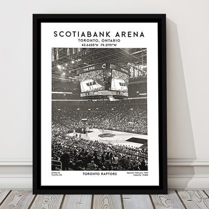 Scotiabank Arena Stadium Black And White, Toronto Basketball Stadium Wall Art Print, Framed Canvas Prints Wall Art
