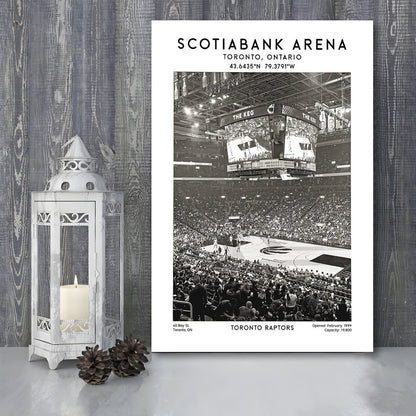 Scotiabank Arena Stadium Black And White, Toronto Basketball Stadium Wall Art Print, Canvas Prints Wall Art, Man Cave Decor